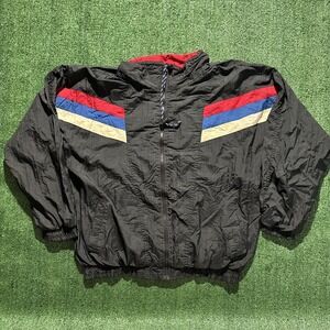 Vintage 90s Pro Spirit Windbreaker Jacket Men's Size XL Color Block Black Zip Up